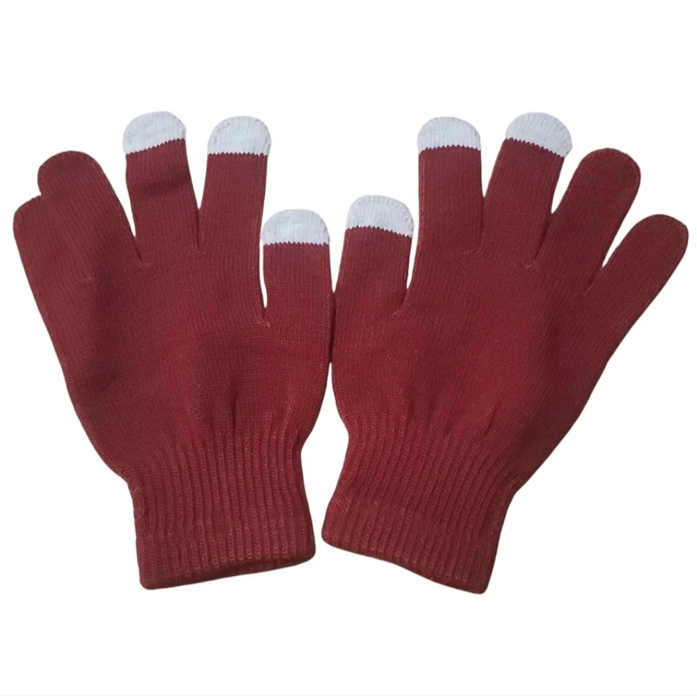 Red Magic Touch Screen Warm Stretch Stretchy Knit Gloves Unisex Mens Womens Girl